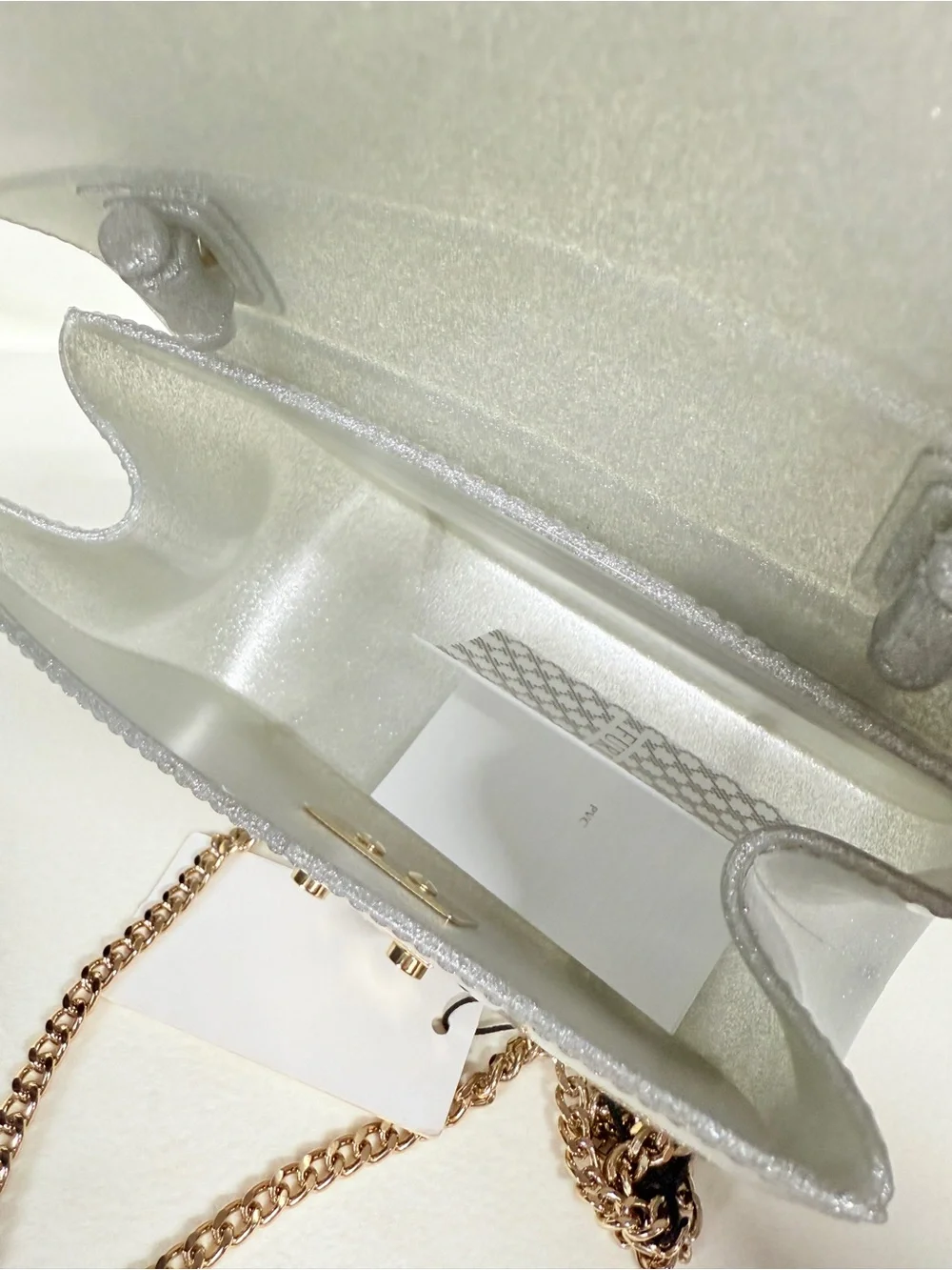 Furla Candy Meringa Mini Crossbody Bag In Silver
